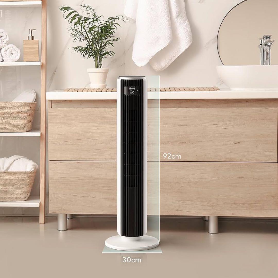 扇風機 タワーファン 静音 羽なし 送風機 温度センサー付き 自動風量調節