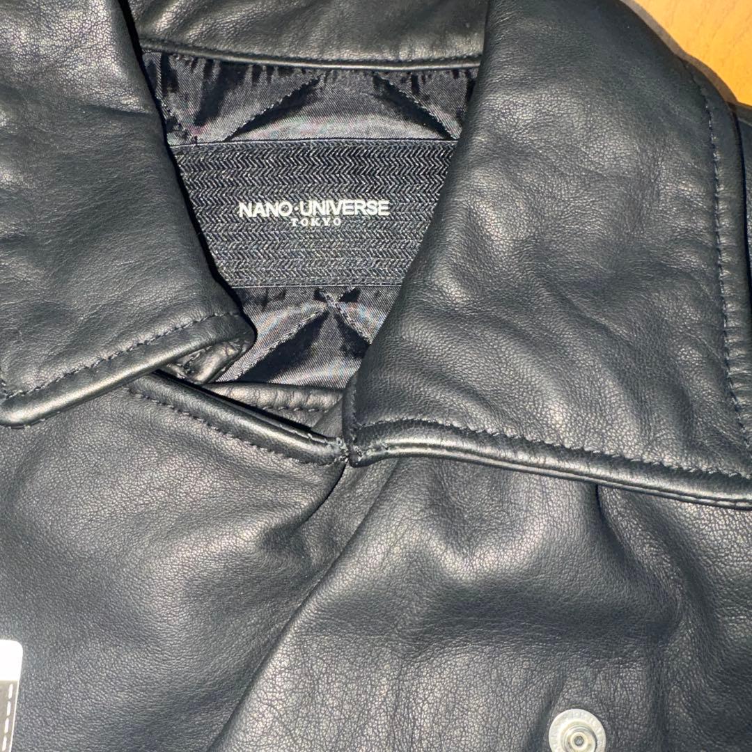 n*o様 新品未使用☆ナノユニバース☆羊革ライダースジャケット黒　S
