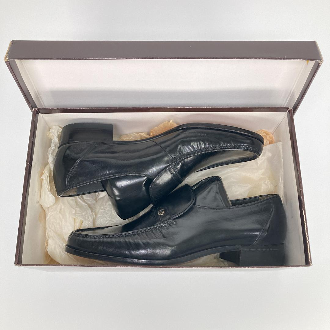 未使用・箱付　クリスチャンディオール　ロゴレザーローファー　本革　黒　38