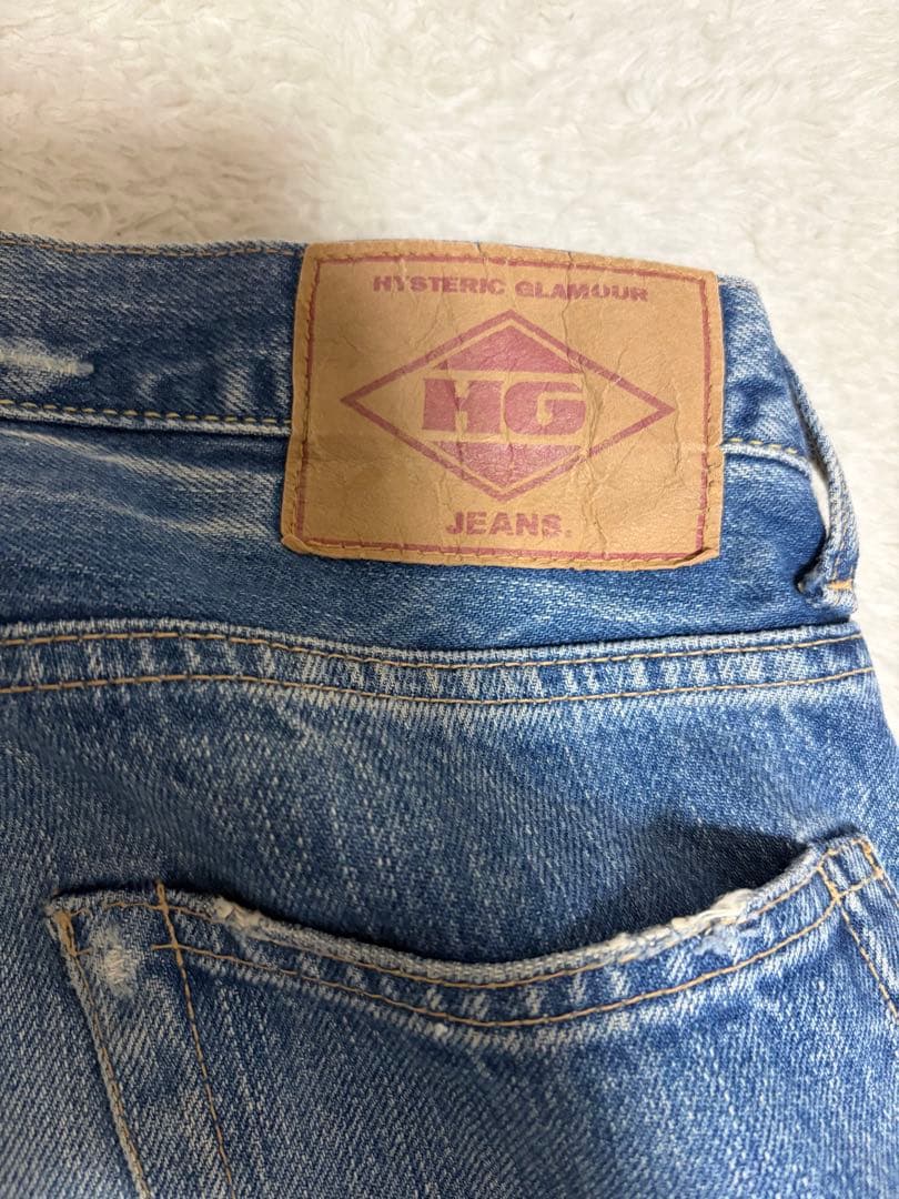 hysteric glamour スタッズデニム　落書きロゴ　ダメージ