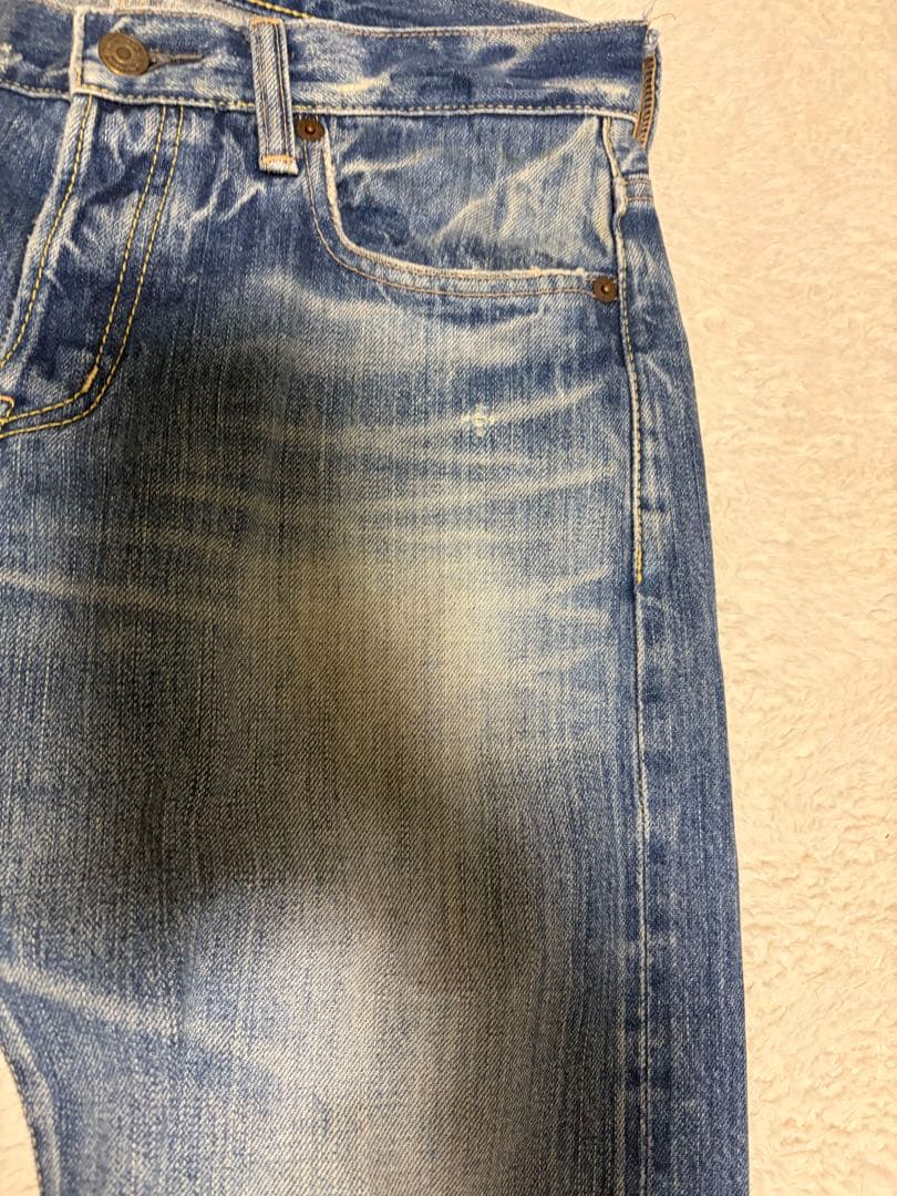 hysteric glamour スタッズデニム　落書きロゴ　ダメージ