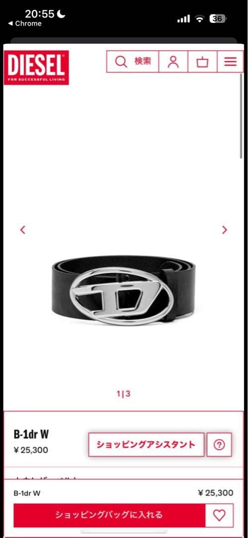 ディーゼル DIESEL ベルト サイズ 100。