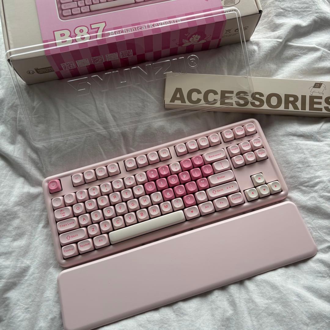 YUNZII B87 ピンク キーボード ミルクV2スイッチ