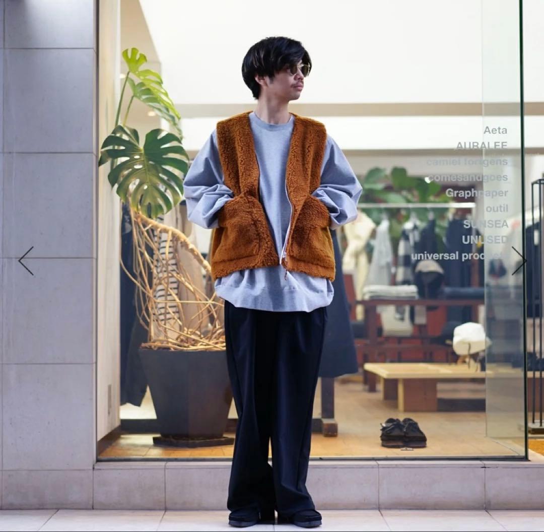 トップス camiel fortgens ZIP VEST WOOL FLEECE