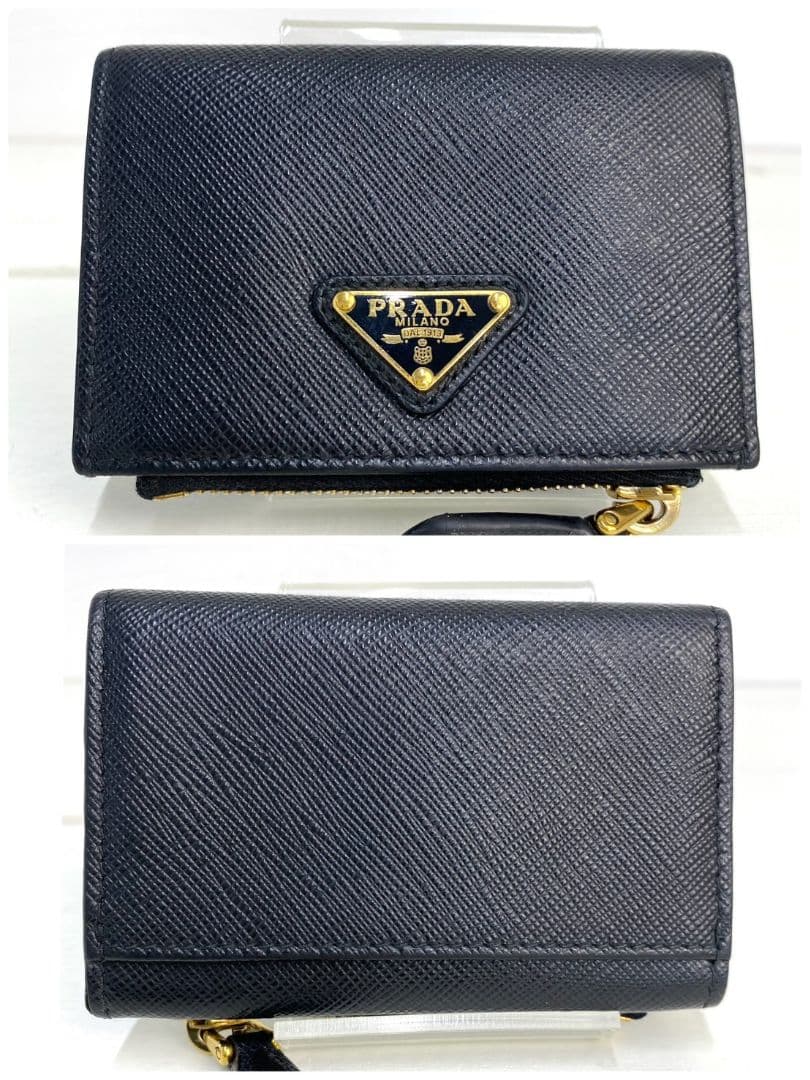 美品 現行✨ プラダ ケース サフィアーノ レザー トライアングル