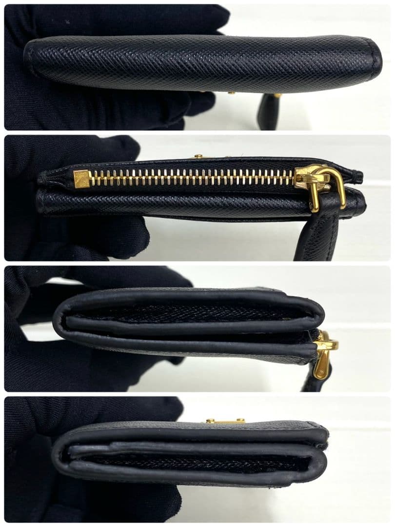 美品 現行✨ プラダ ケース サフィアーノ レザー トライアングル