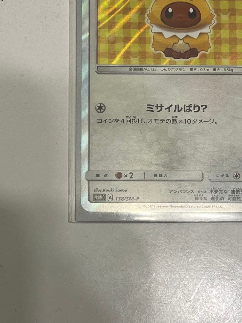 ポンチョを着たイーブイ サンダース 目立つ傷などなし