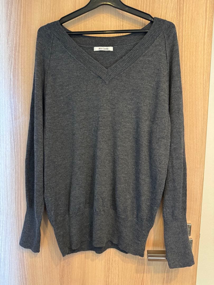 Whim Gazette ウールハイゲージⅤネックプルオーバー美品