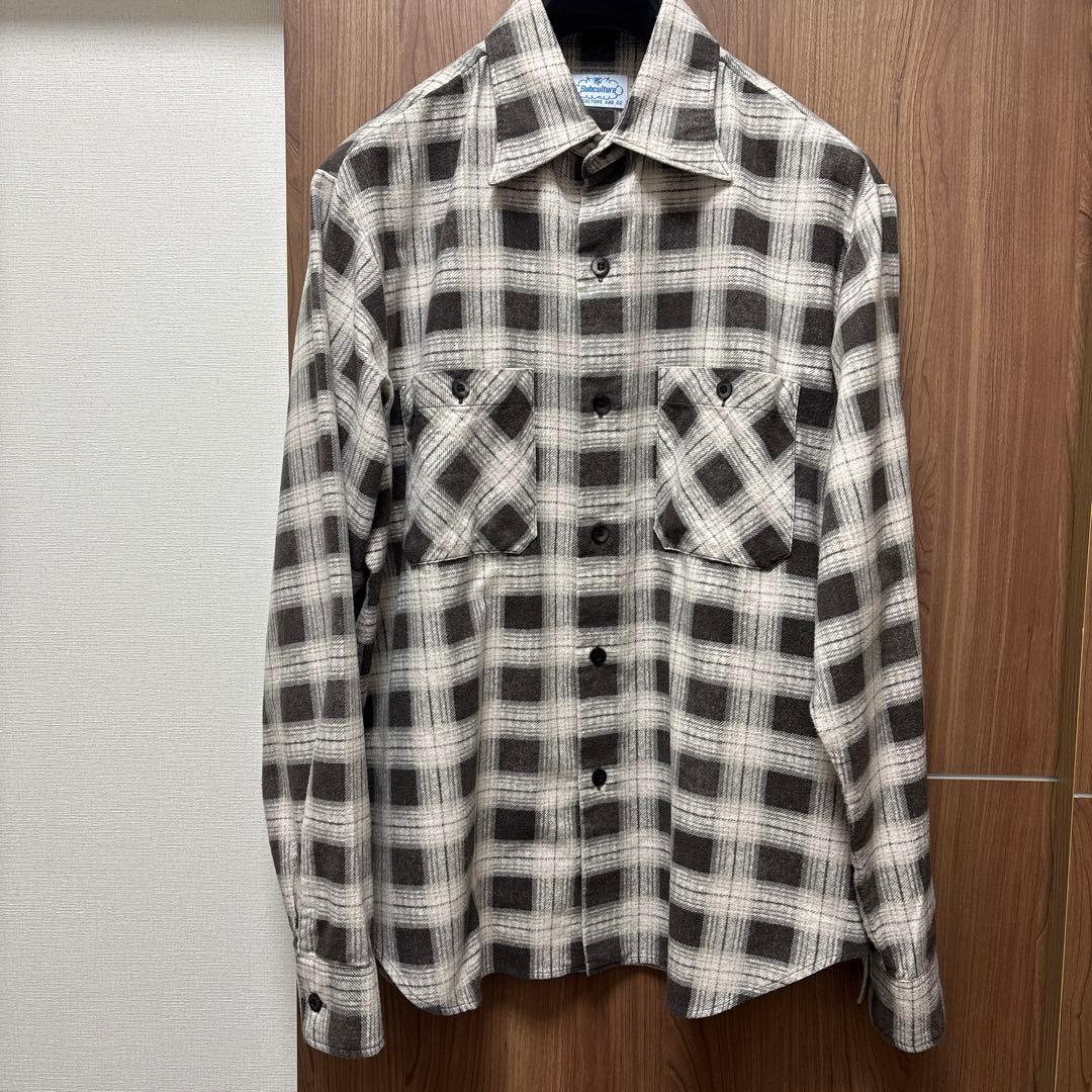 トップス subculture BLOCK CHECK SHIRT / BLACK