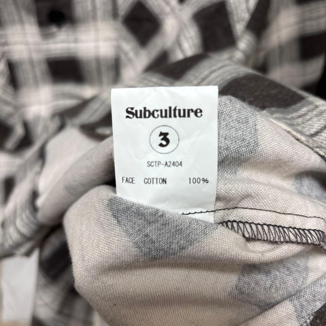 トップス subculture BLOCK CHECK SHIRT / BLACK