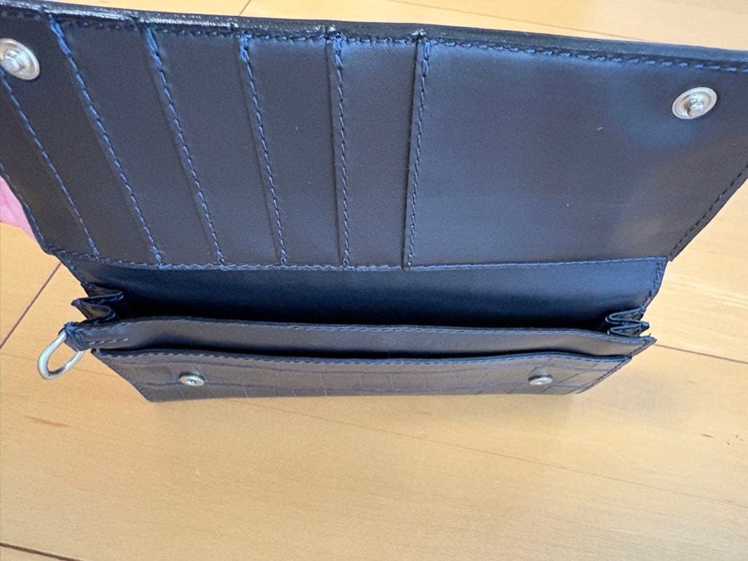 フェリージ　クロコダイルレザー ネイビー 長財布