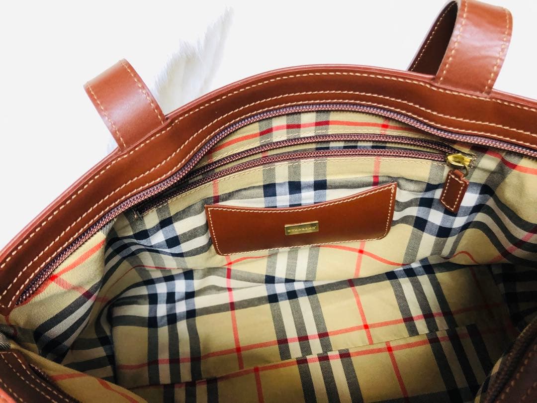 バーバリー バッグ ノバチェック ブラウン MADE IN ITALY