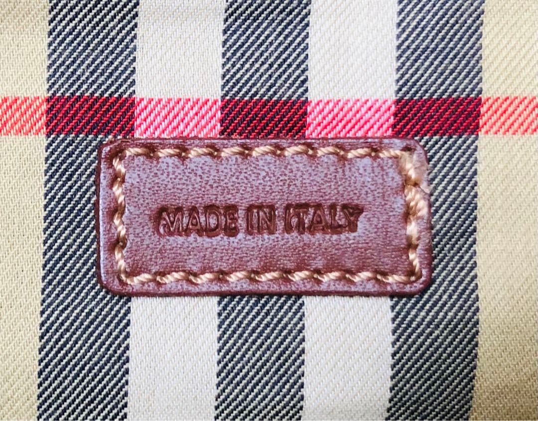 バーバリー バッグ ノバチェック ブラウン MADE IN ITALY
