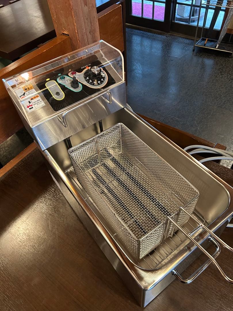 電気フライヤー ステンレス製 メッシュバスケット付き