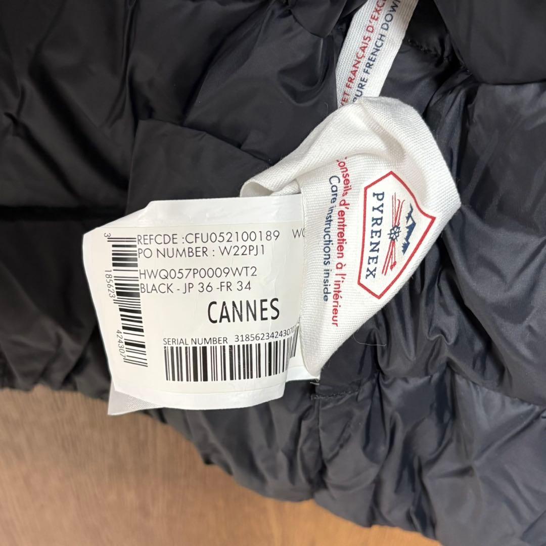 ピレネックス PYRENEX カンヌ CANNES ライトダウン ブラック