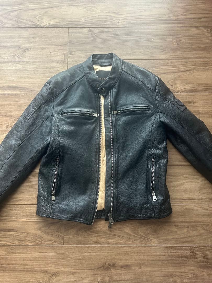 2/8まで限定価格　希少　レア　DEUS 本革　リアルレザー シングルライダース