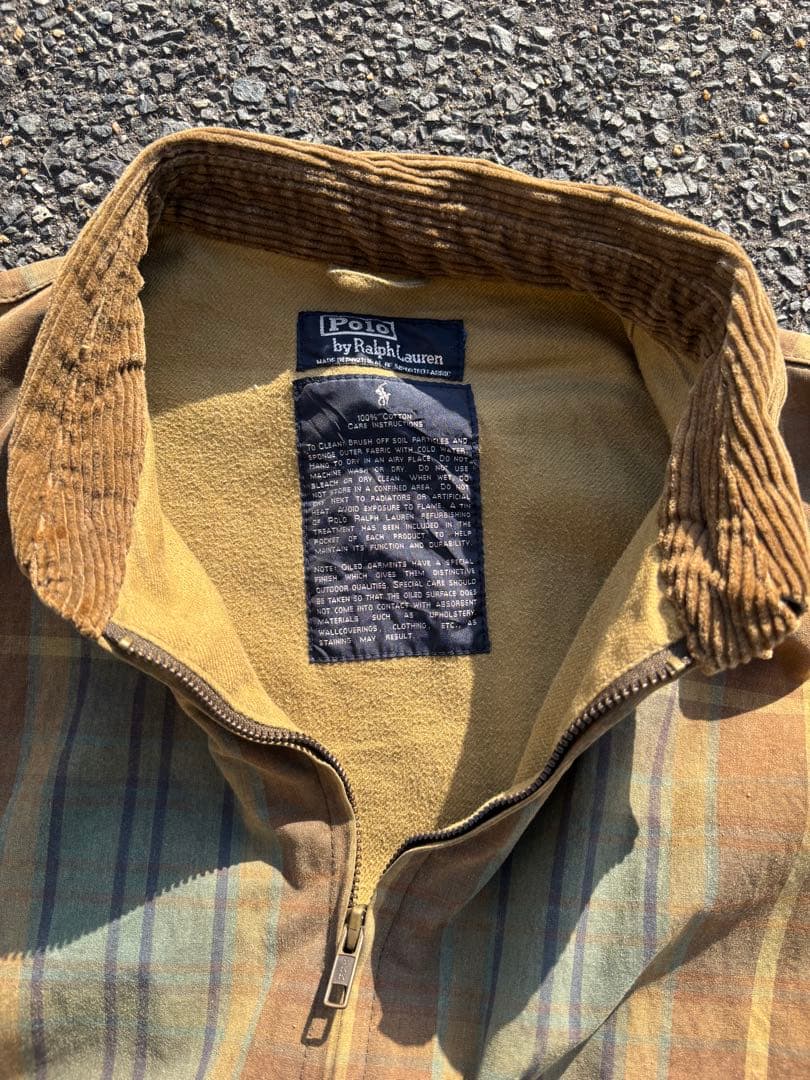 90s ポロ ラルフローレン オイルドジャケット コーデュロイ襟