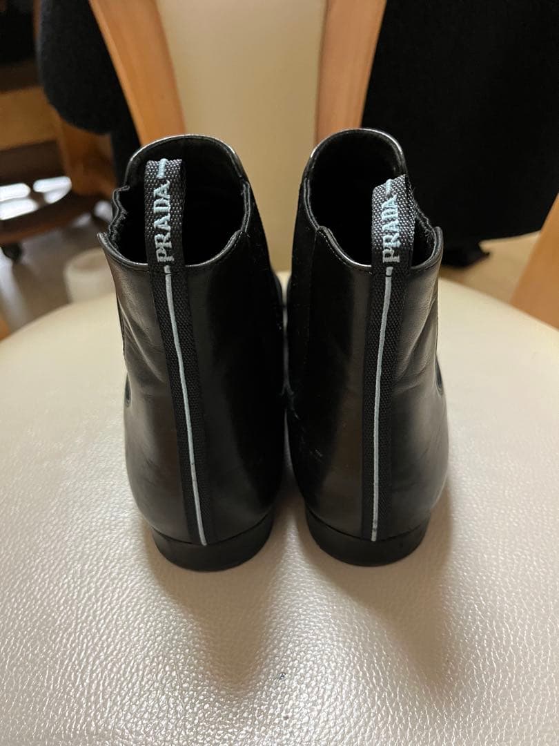 PRADA ブラック サイドゴアブーツ　25.5㎝ プラダ