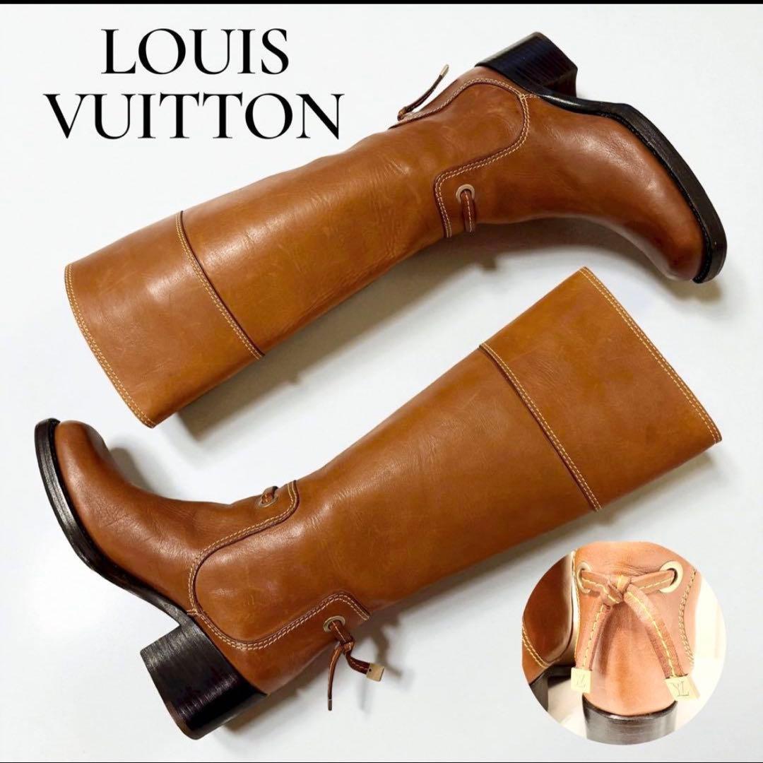 LOUIS VUITTON ルイヴィトン ロングブーツ キャメル レザー 36