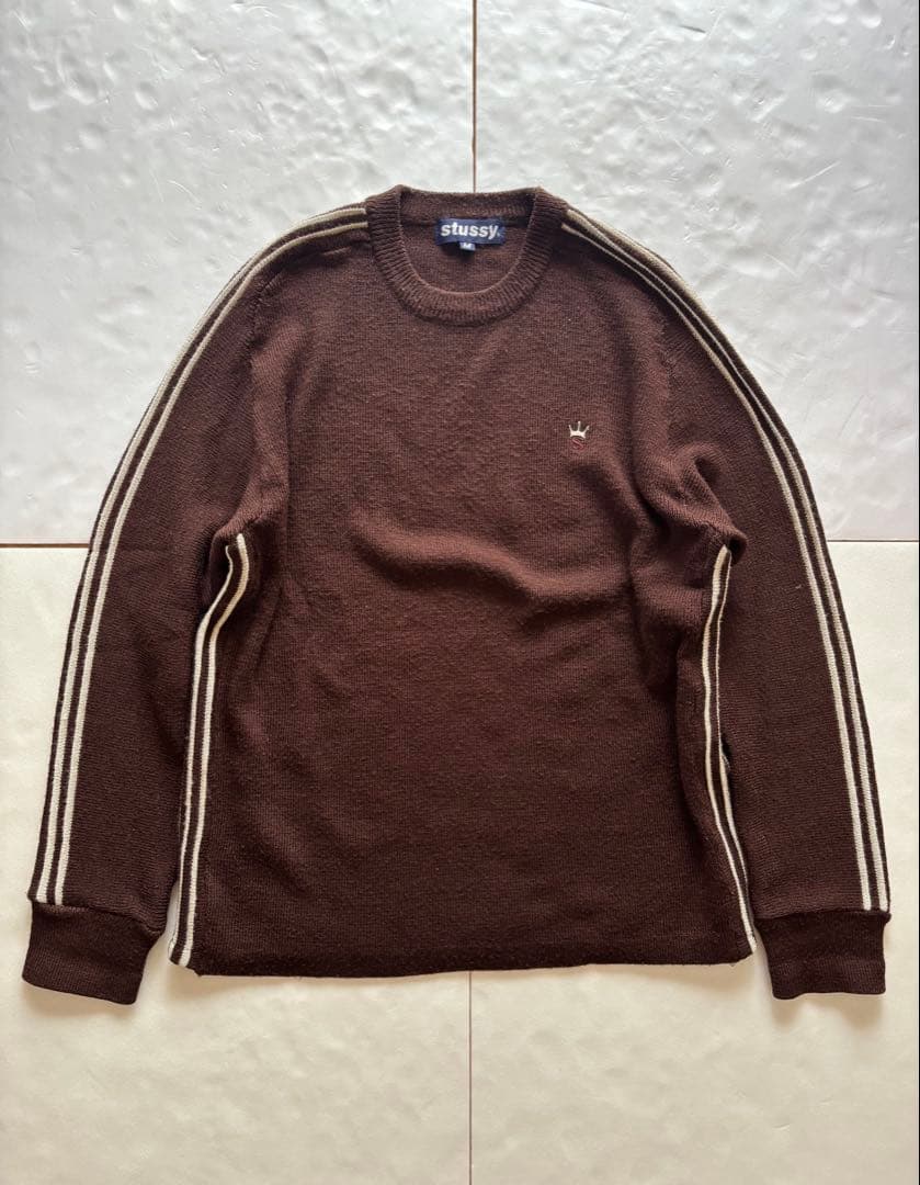 90s 00s old stussy バーバラタグ クラウン ニット セーター