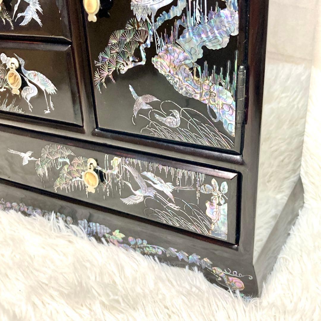 【未来】螺鈿細工 漆工芸 アクセサリーケース 宝石箱 韓国伝統工芸