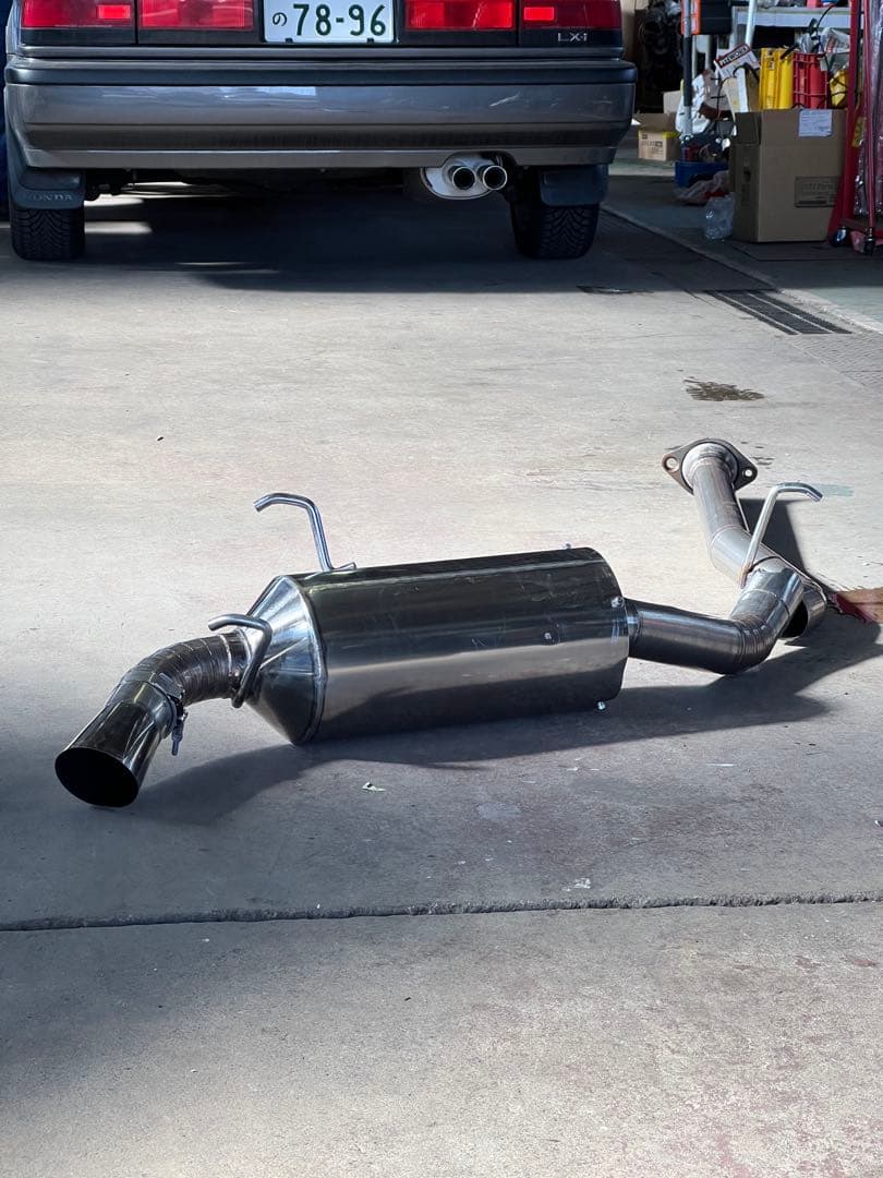マツダ RX-8用か？ ジャンク品 ワンオフマフラー メーカー不明