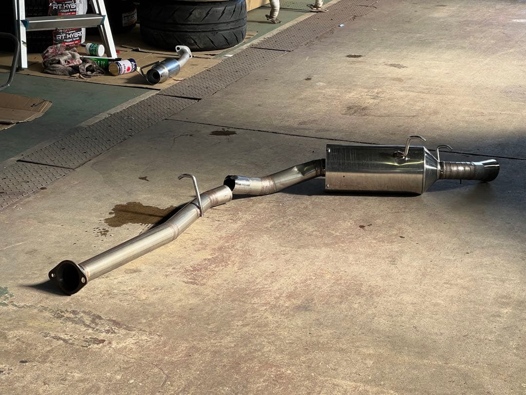 マツダ RX-8用か？ ジャンク品 ワンオフマフラー メーカー不明