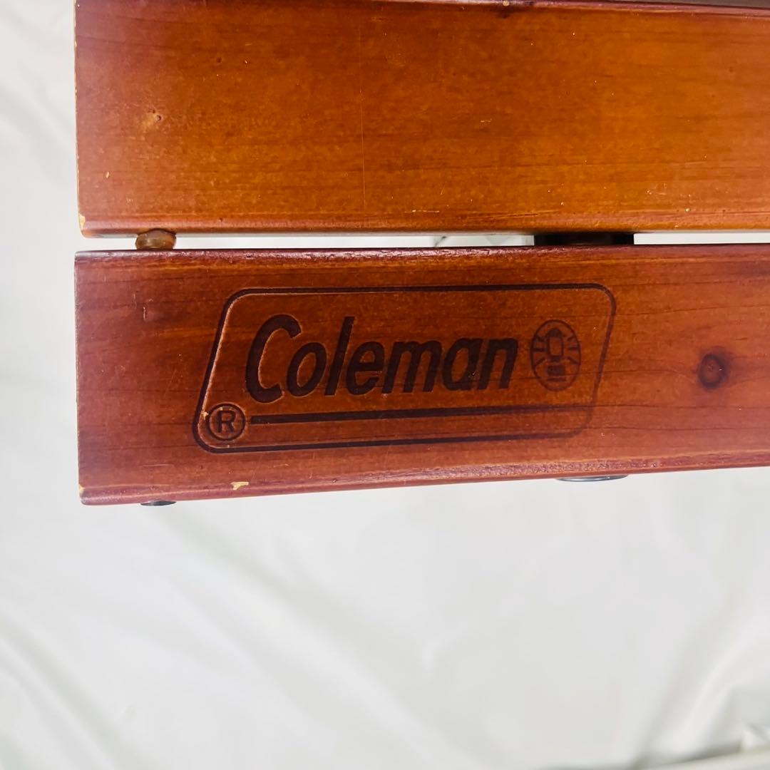 【良品】 Coleman コールマン ウッドロールテーブル 110×70×71