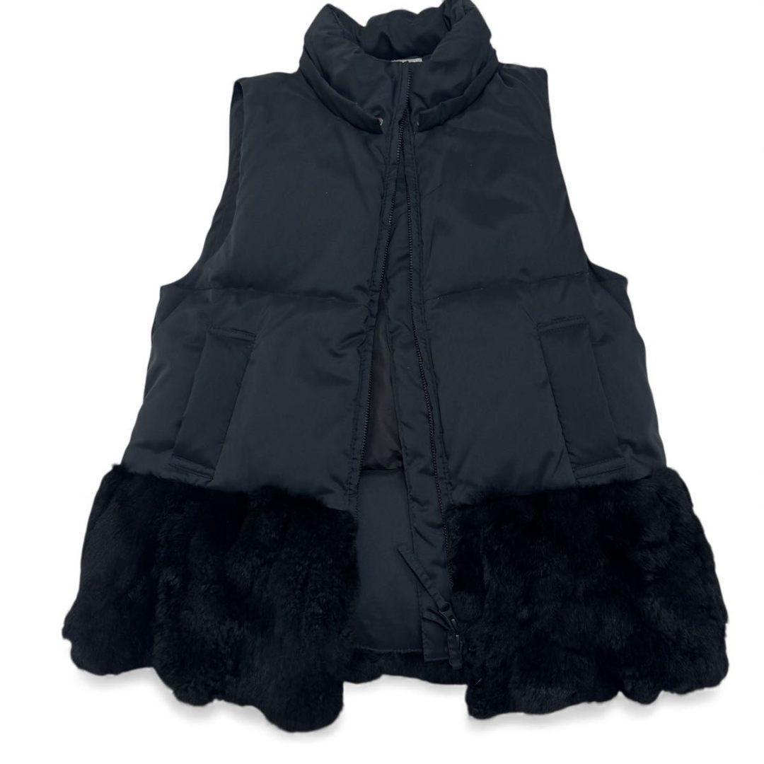 ダイアグラム　ダウンベスト　レッキス　ラビット　フード　脱着可能　ブラック　36