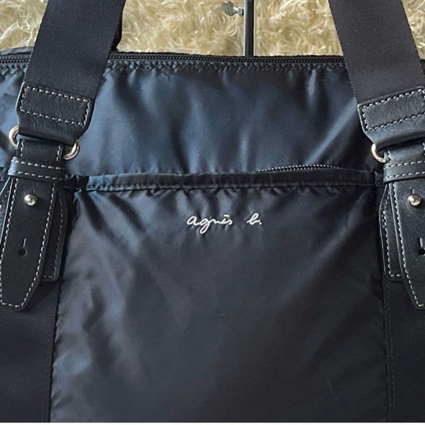 agnesb アニエスベー 2way ボストンバッグ ロゴ刺繍　ナイロン 大容量