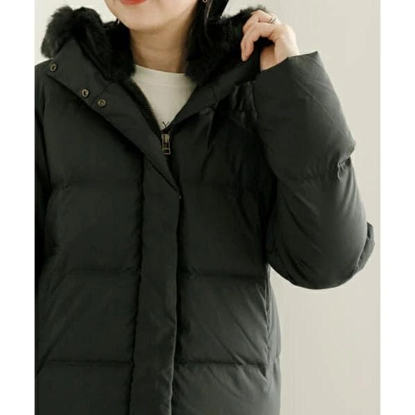 URBAN RESEARCH ラビットフードストレッチショートダウン36 黒