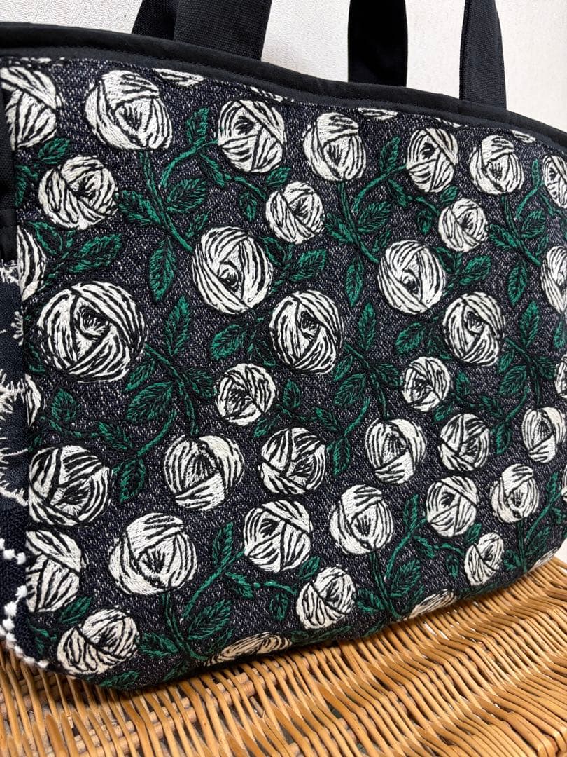 ミナペルホネン＊パッチギャザポケファスナートートLL✂️ハンドメイド