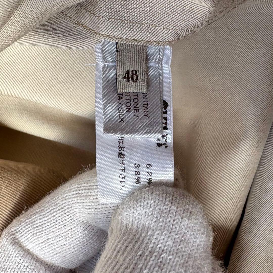 【美品】BOTTEGA VENETA コットン シルク 長袖シャツ ベージュ