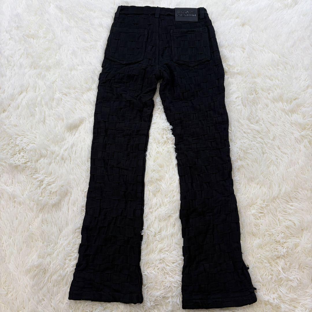 【極美品】GUAPI オプシディアン ブレイデッドパンツ フレア タグ付 30黒
