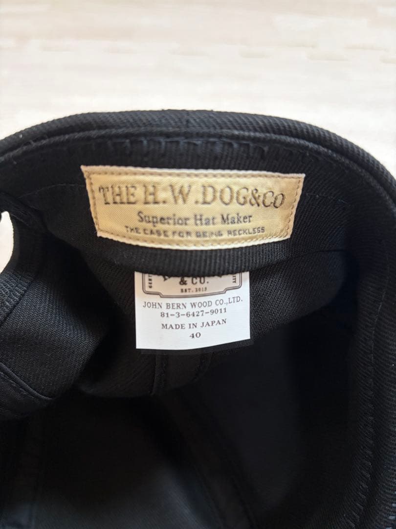 H.W.DOG & CO. ブラックベースボールキャップ サイズ40