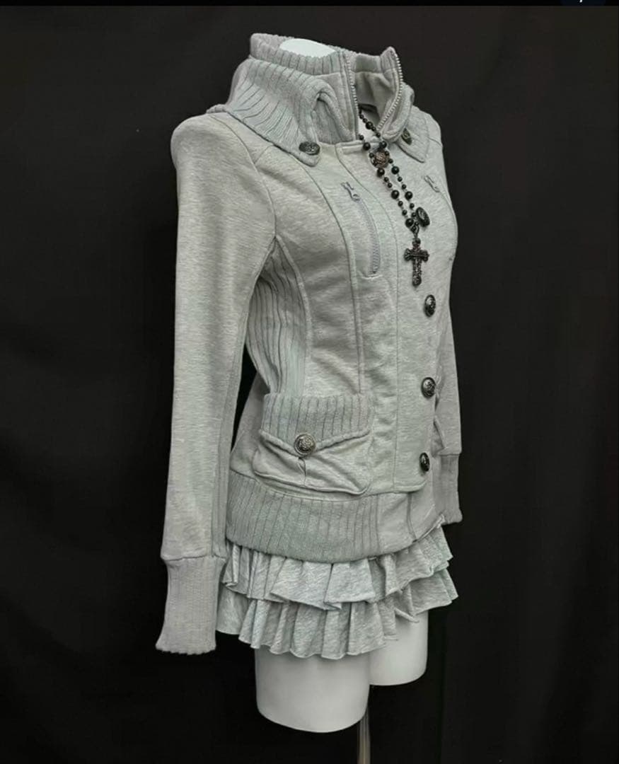 ヴィンテージ風 grunge スウェットジャケット 古着系 Y2K レディース