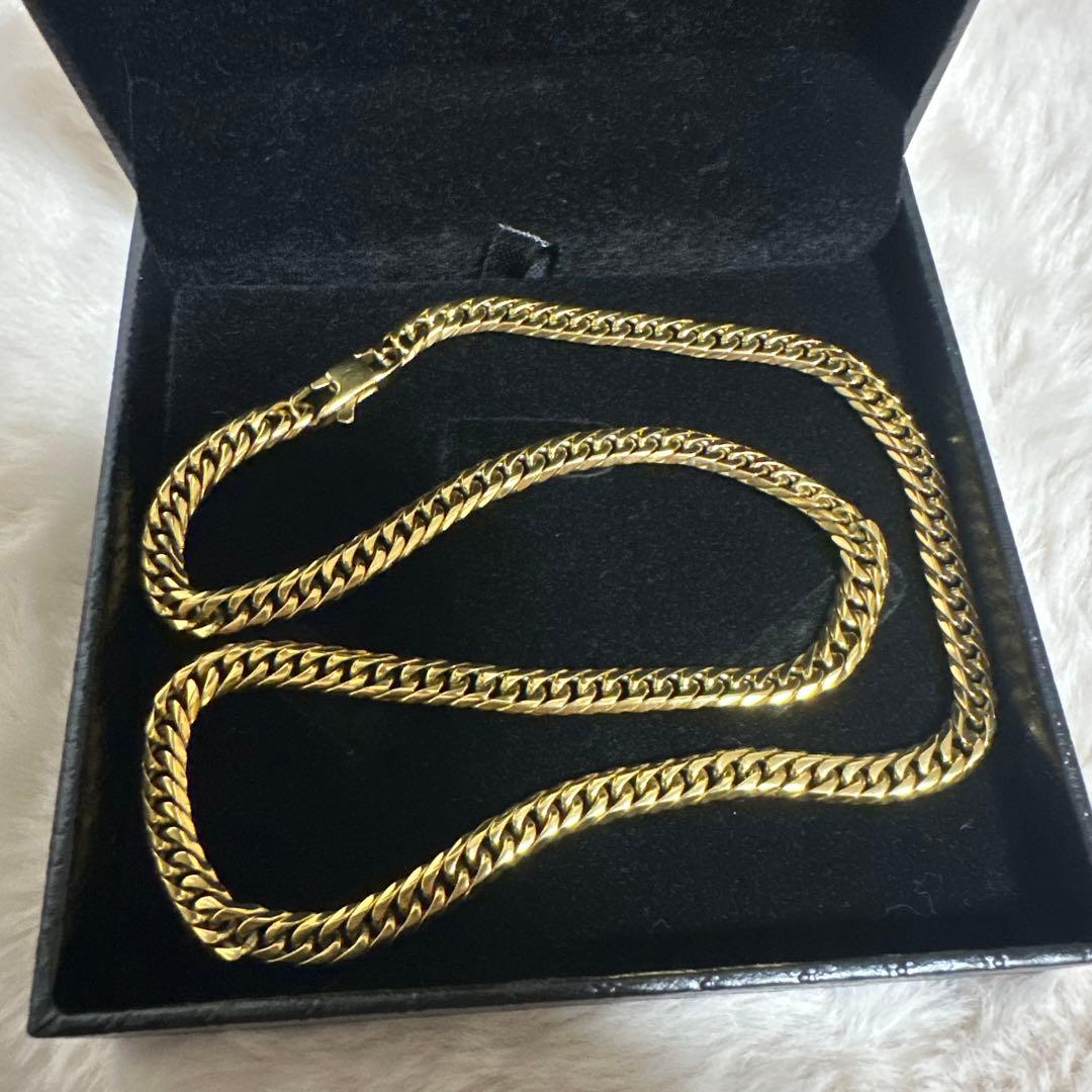 ゴールド チェーンネックレス 喜平ネックレス6面ダブル