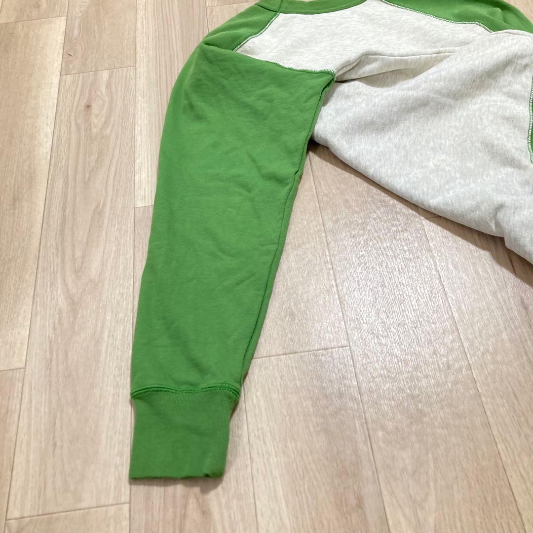 00s NIKE ゴツナイキロゴ刺繍ラグランスウェット 表記L 銀タグ　カマボコ