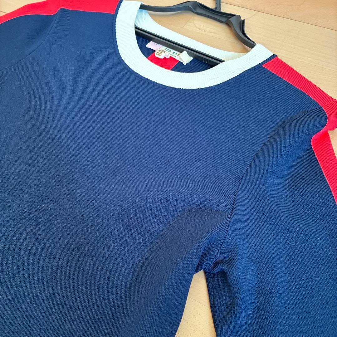 Ted Baker ジャージ素材 ブルー ワンピース