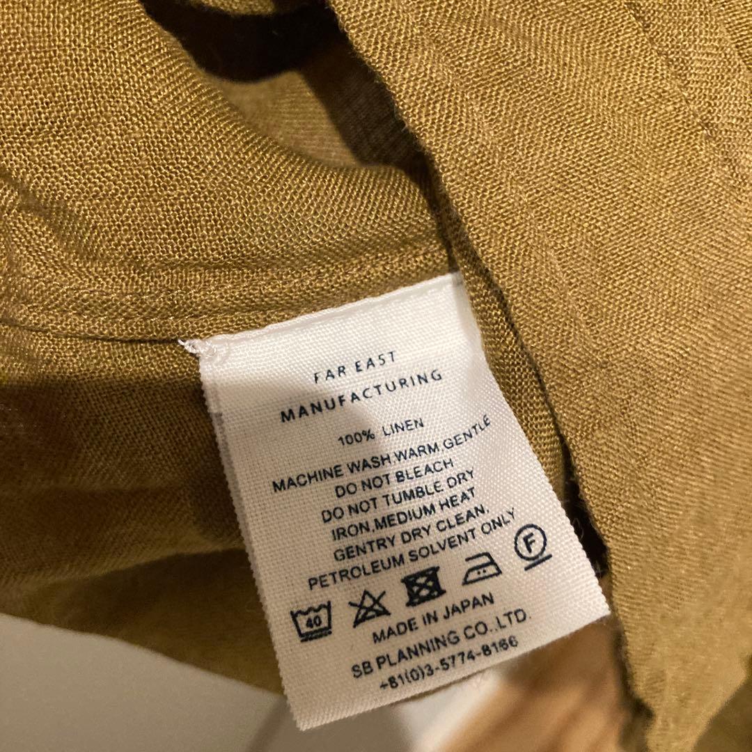 FAR EAST MANUFACTURING リネン ボタンダウンシャツブラウン