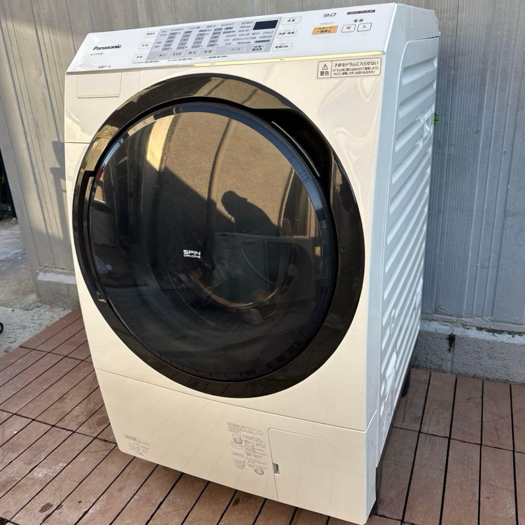 Panasonic ドラム式洗濯機 9kg/6kg 泡洗浄 クリスタルホワイト