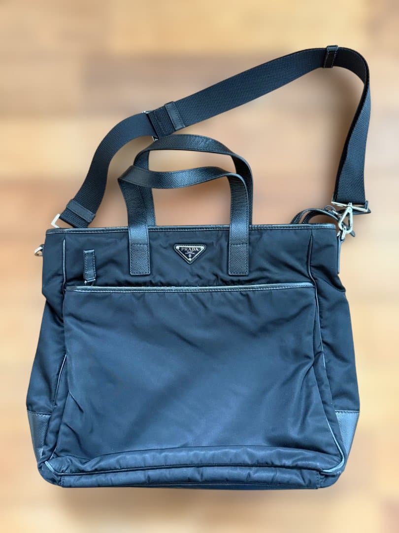 PRADA TESSUTO+SAFFIANO 2WAY トート・ブリーフケース