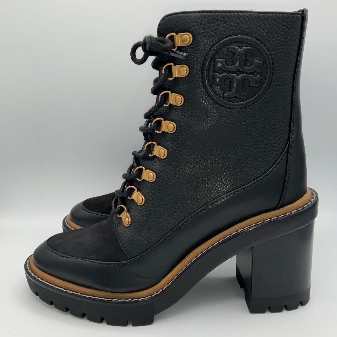 か*丸様 未使用に近い●箱付 トリーバーチ ショートブーツ サイズ7.5 ブラッ