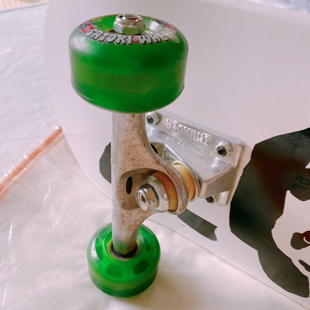 デッキがグリーンのお洒落スケートボード　パンダenjoi エンジョイ