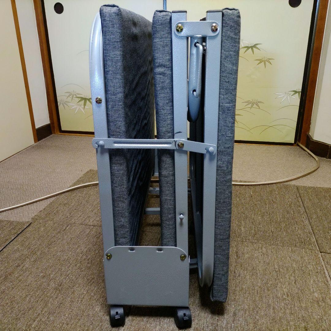 Esluve 折りたたみベッド 簡易ベッド スチール製 幅80コンパクト収納可