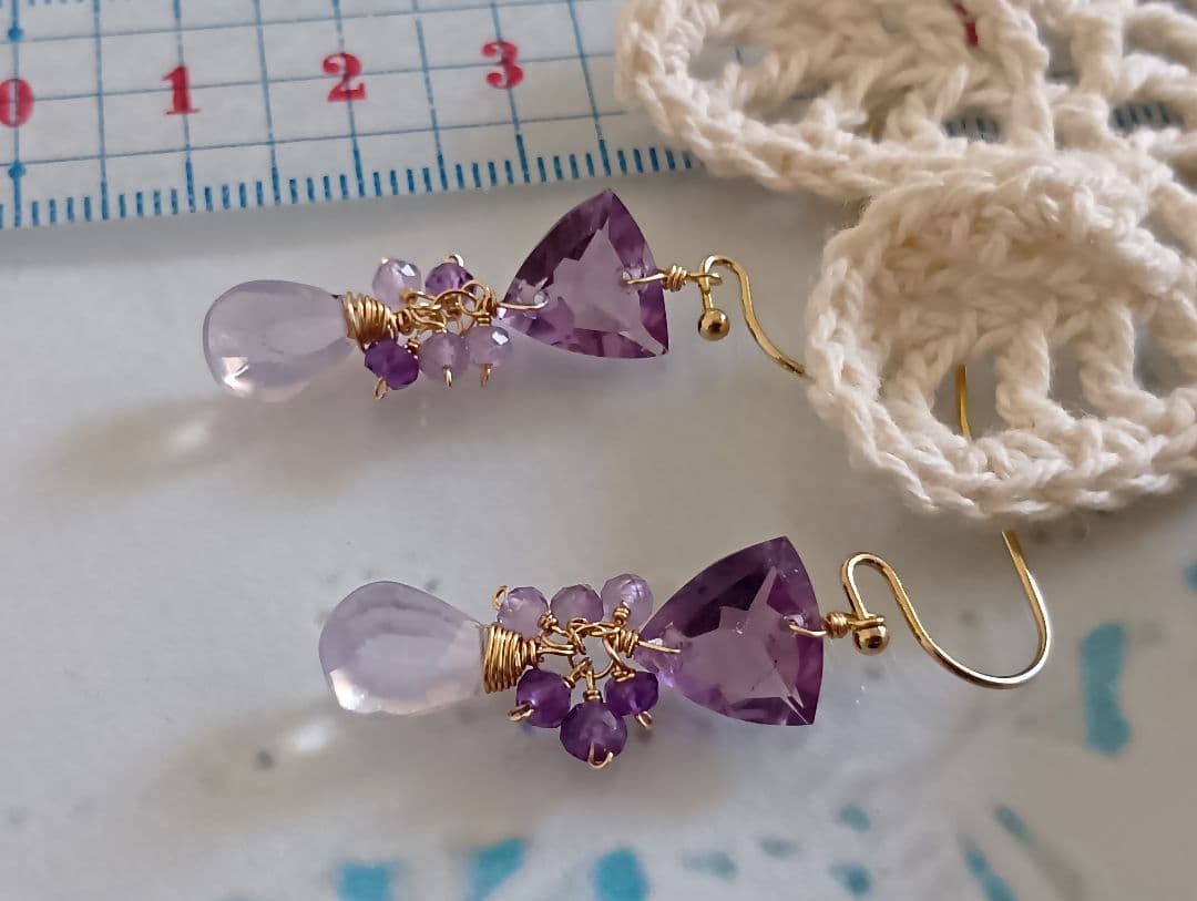 470 14kgf宝石質ブランデーシトリンPアメ◆レモンQのポストピアス他