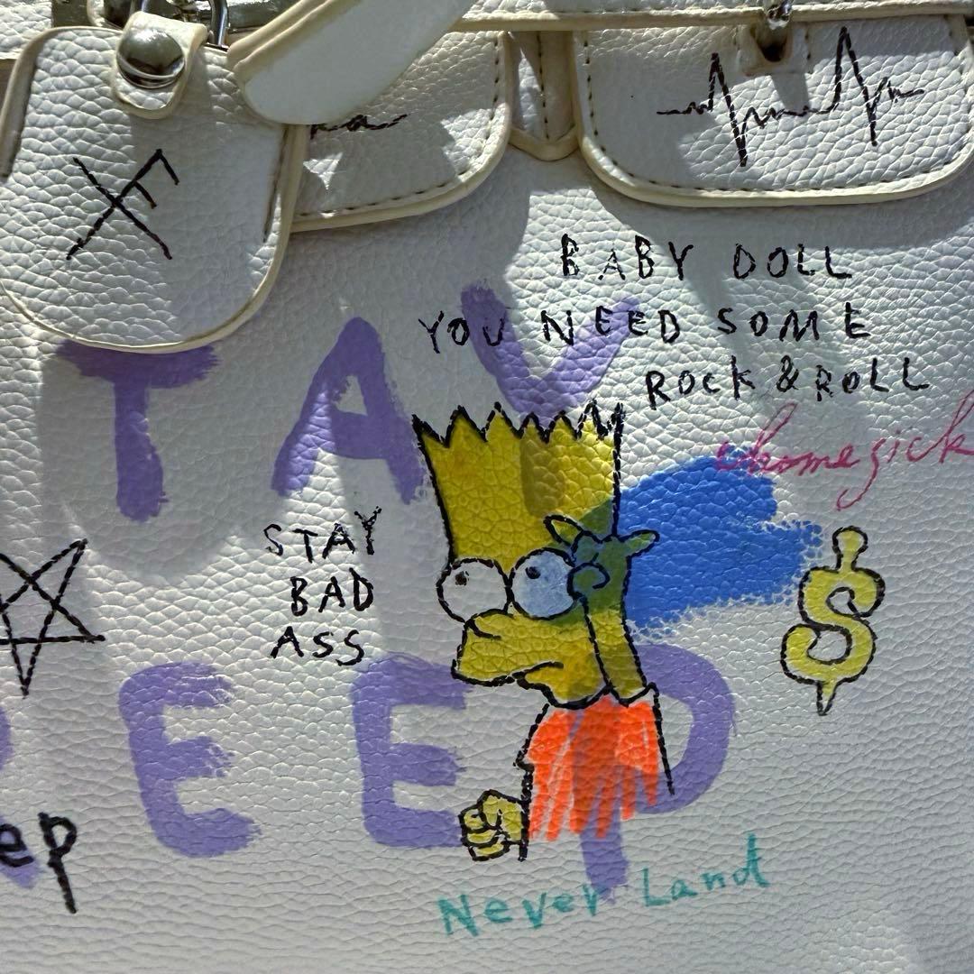 【タグ付き未使用品】 ゲルニカ ペイントハンドバッグ ホワイト シンプソンズ