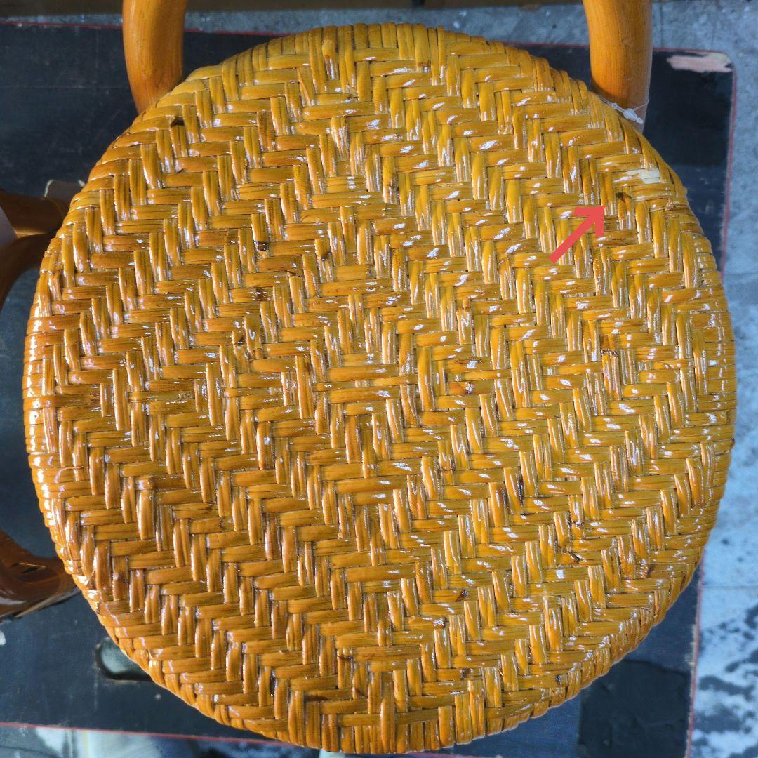 2脚セット　スタッキング籐スツール