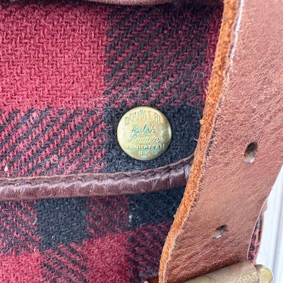 【入手困難】RRL Double RL レザー ツイード バッグ チェック