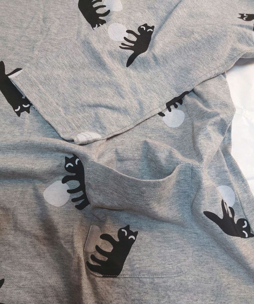 新品タグ付き ワコール パジャマ ワンピ ルームウェア ボール グレー LL